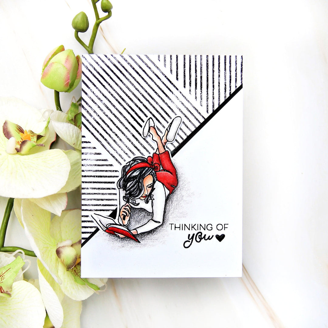 Altenew Stamp & Die & Stencil Bundle Linear Life: Daydreams Stamp & Die & Coloring Stencil Bundle