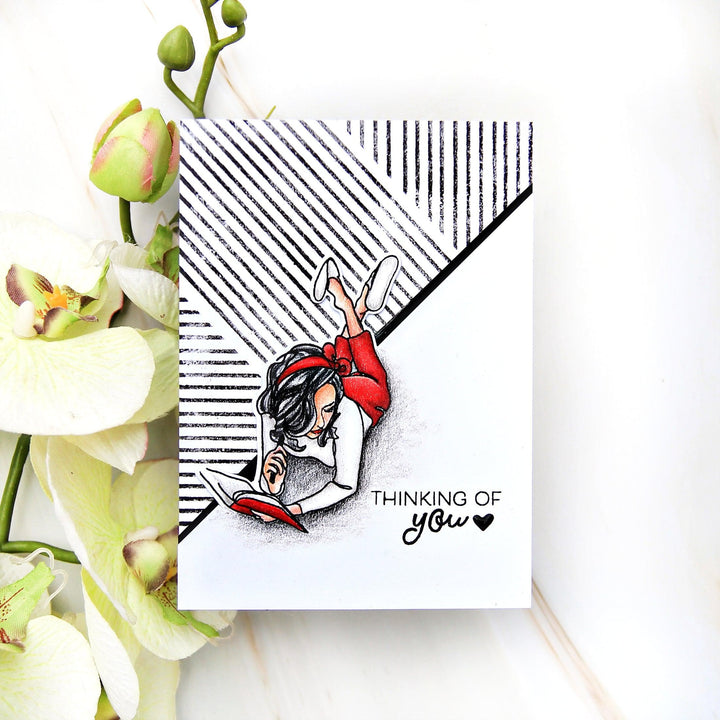 Altenew Stamp & Die & Stencil Bundle Linear Life: Daydreams Stamp & Die & Coloring Stencil Bundle