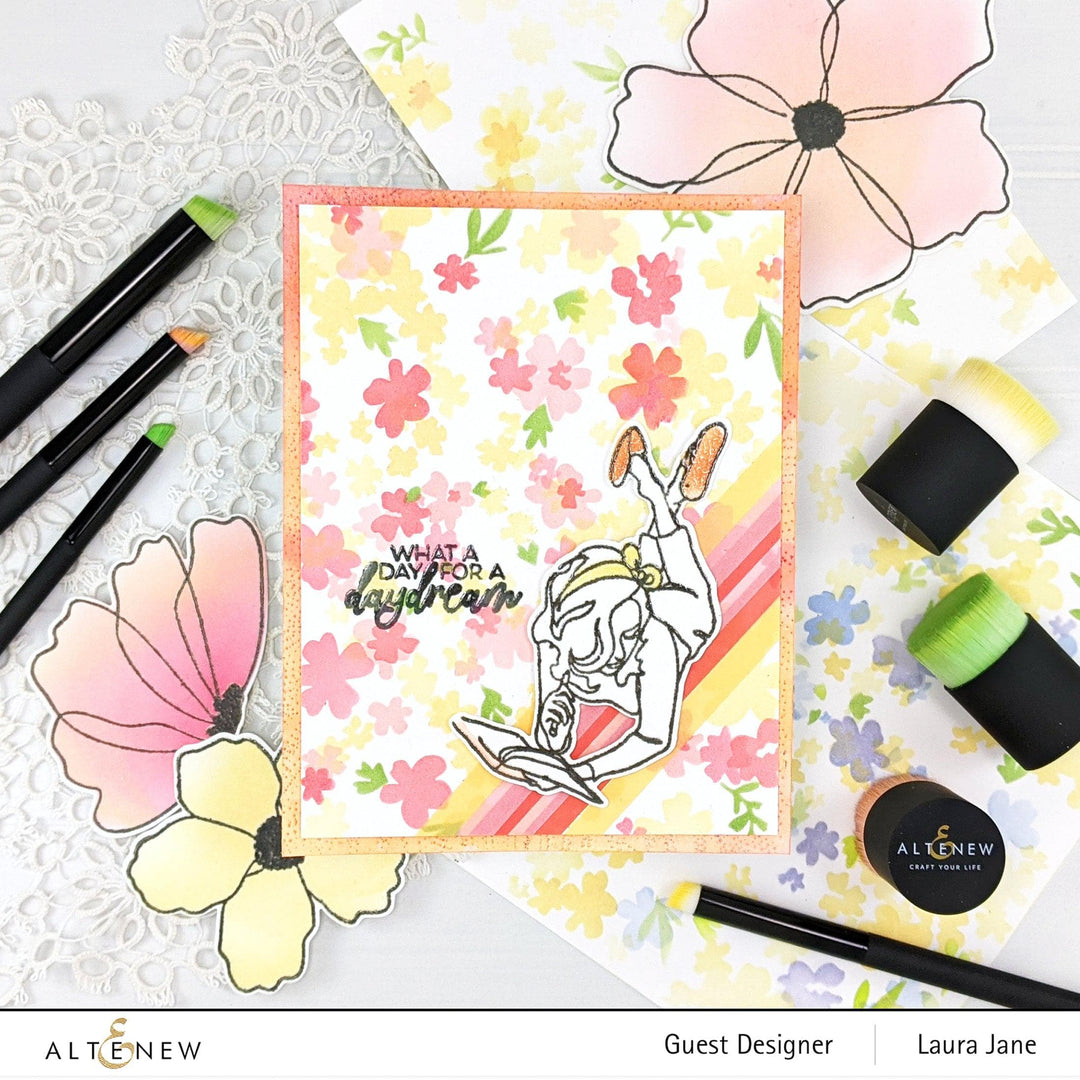 Altenew Stamp & Die & Stencil Bundle Linear Life: Daydreams Stamp & Die & Coloring Stencil Bundle