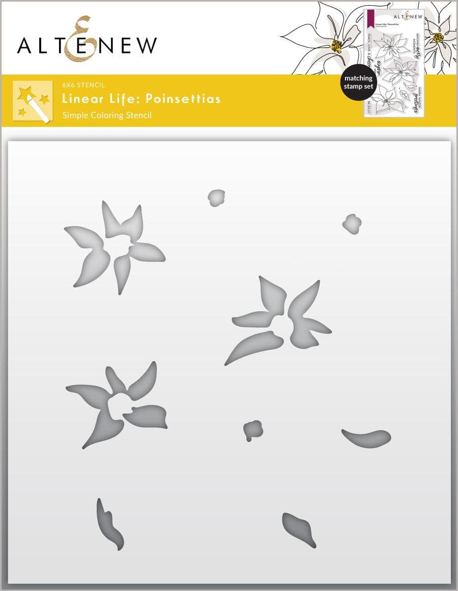 Altenew Stamp & Die & Stencil Bundle Linear Life Poinsettias