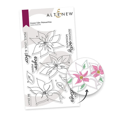 Altenew Stamp & Die & Stencil Bundle Linear Life Poinsettias