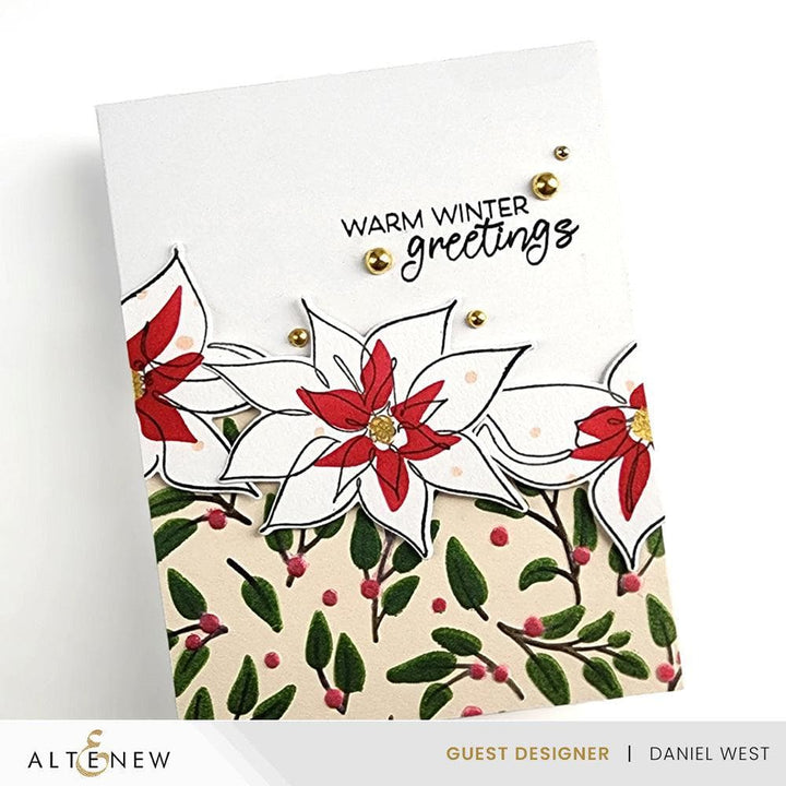 Altenew Stamp & Die & Stencil Bundle Linear Life Poinsettias