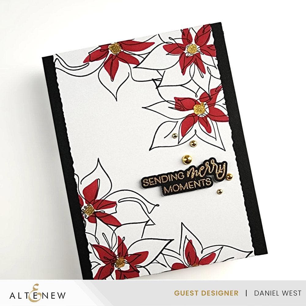 Altenew Stamp & Die & Stencil Bundle Linear Life Poinsettias