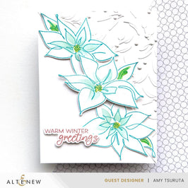 Altenew Stamp & Die & Stencil Bundle Linear Life Poinsettias