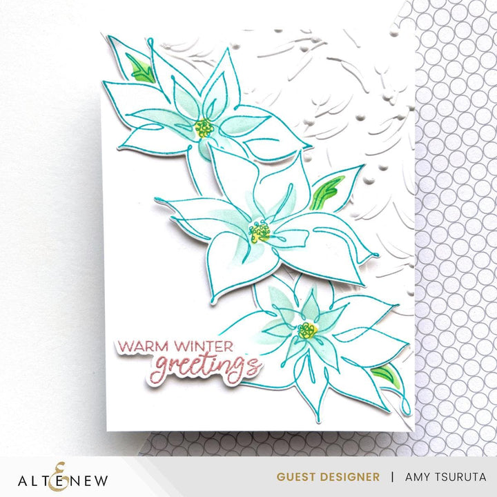 Altenew Stamp & Die & Stencil Bundle Linear Life Poinsettias