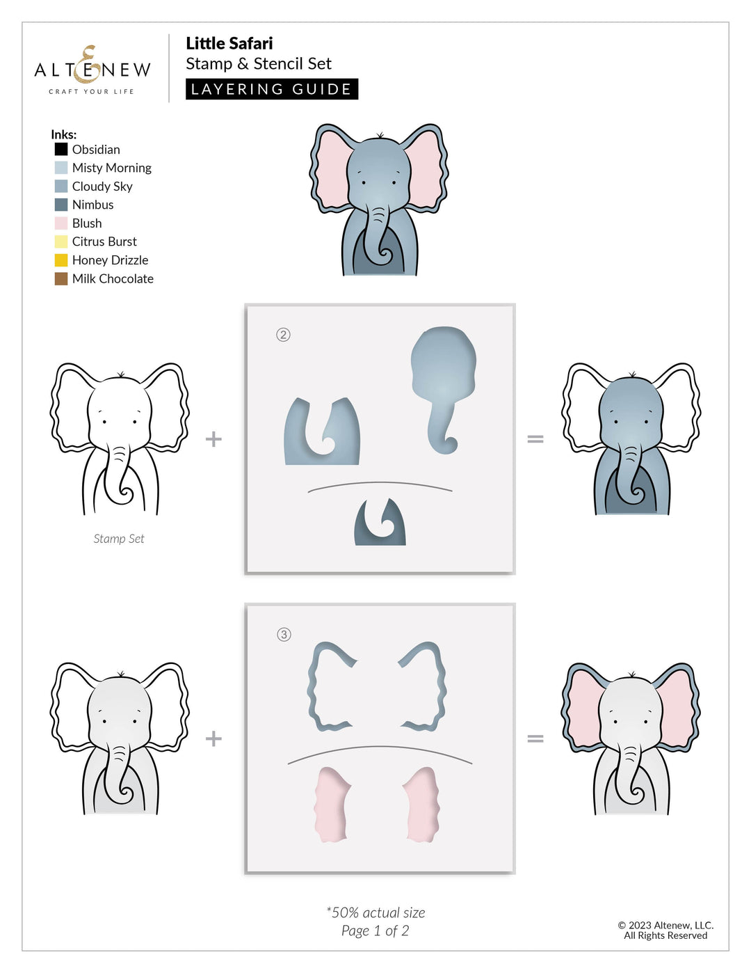 Altenew Stamp & Die & Stencil Bundle Little Safari