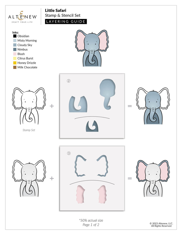 Altenew Stamp & Die & Stencil Bundle Little Safari
