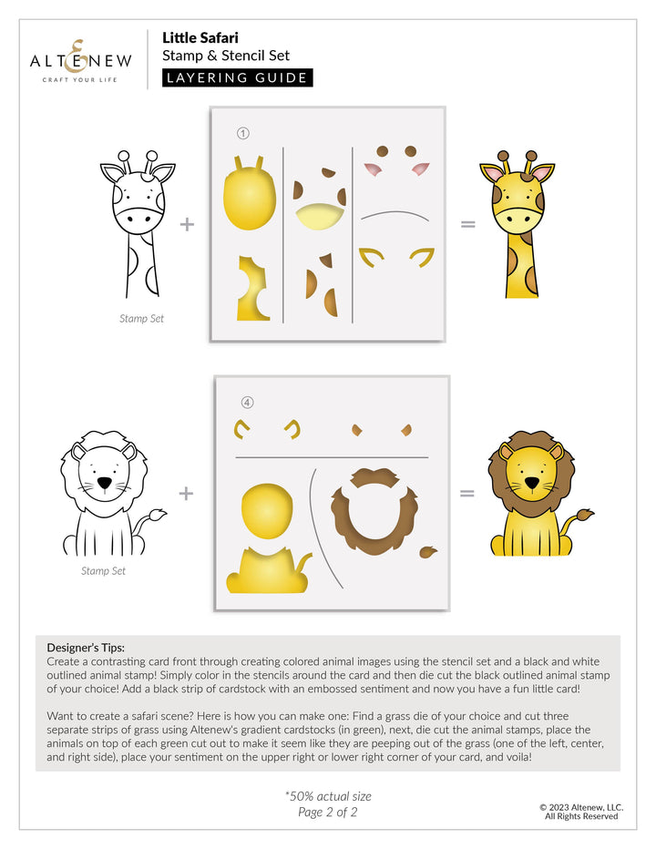 Altenew Stamp & Die & Stencil Bundle Little Safari