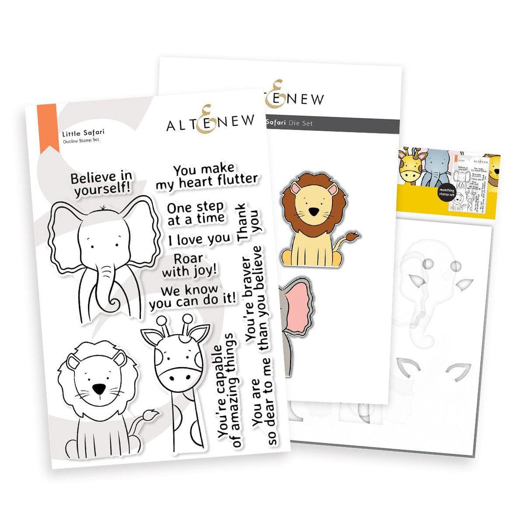 Altenew Stamp & Die & Stencil Bundle Little Safari