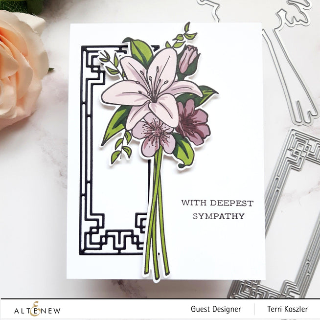Altenew Stamp & Die & Stencil Bundle Our Friendship Blooms Stamp & Die & Coloring Stencil Bundle
