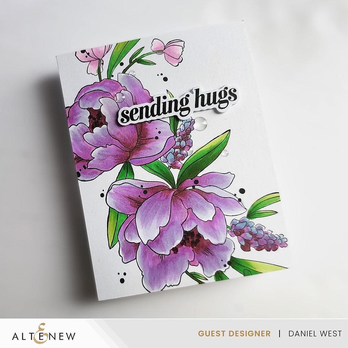 Peony & Lilac Swag Stamp & Die & Stencil Bundle | Altenew