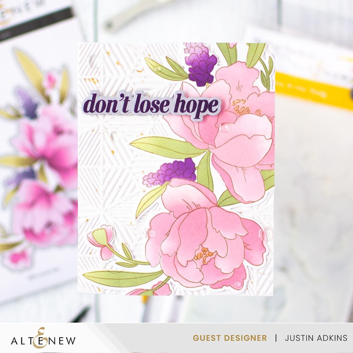 Peony & Lilac Swag Stamp & Die & Stencil Bundle | Altenew