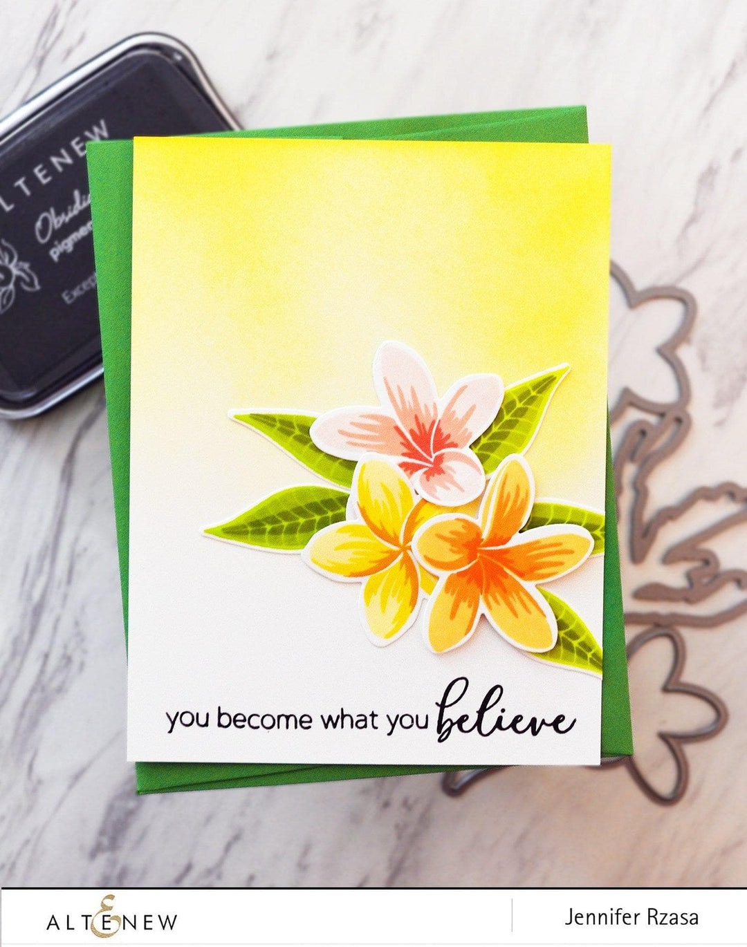 Altenew Stamp & Die & Stencil Bundle Playful Plumeria Stamp & Die & Mask Stencil Bundle