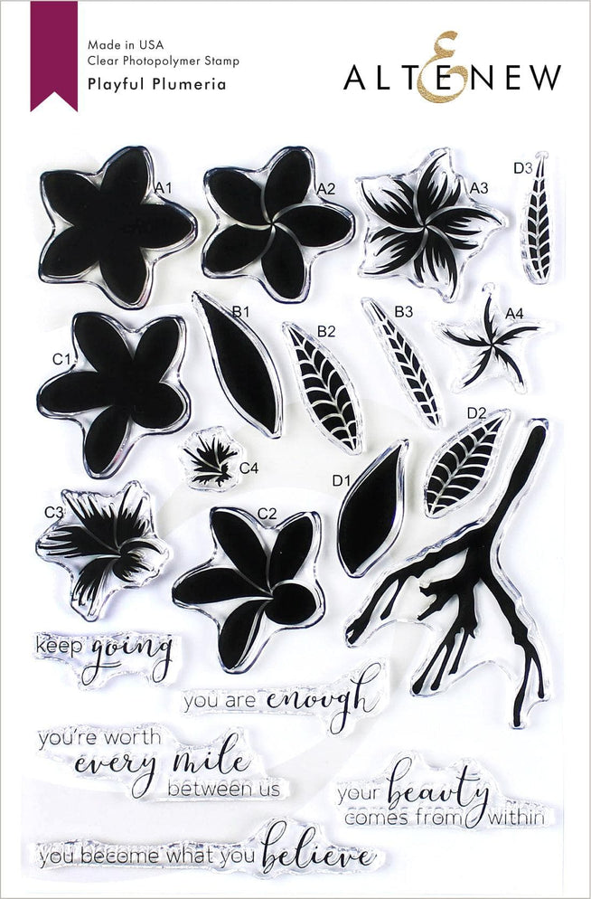 Altenew Stamp & Die & Stencil Bundle Playful Plumeria Stamp & Die & Mask Stencil Bundle