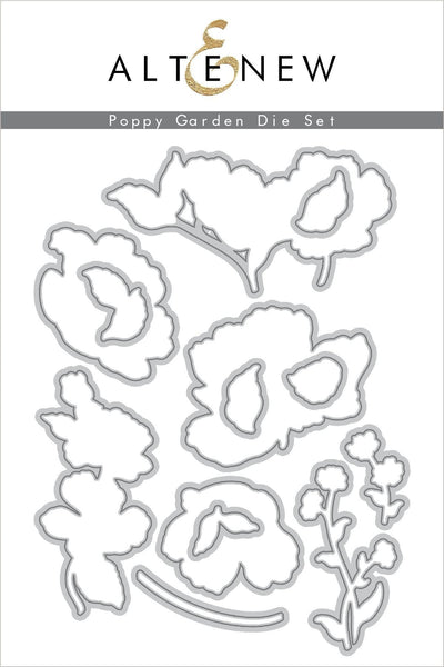 Altenew Stamp & Die & Stencil Bundle Poppy Garden Stamp & Die & Mask Stencil Bundle