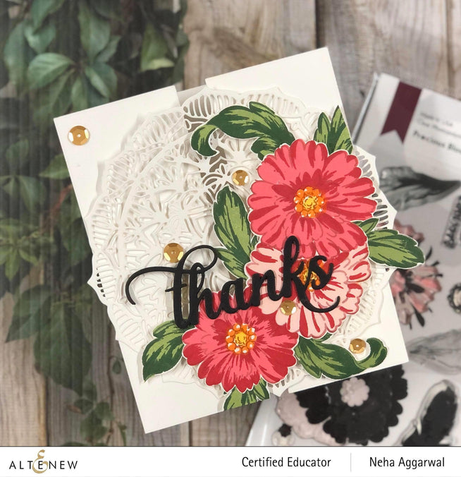 Altenew Stamp & Die & Stencil Bundle Precious Blooms Stamp & Die & Mask Stencil Bundle