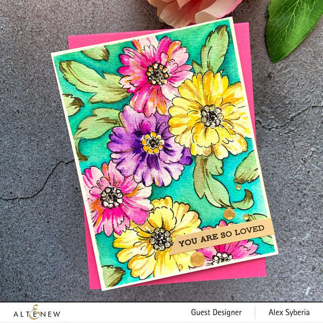 Altenew Stamp & Die & Stencil Bundle Precious Blooms Stamp & Die & Mask Stencil Bundle