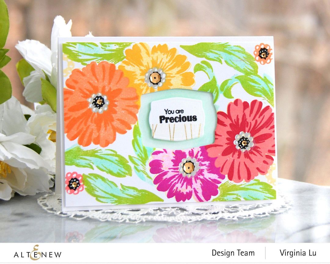 Altenew Stamp & Die & Stencil Bundle Precious Blooms Stamp & Die & Mask Stencil Bundle