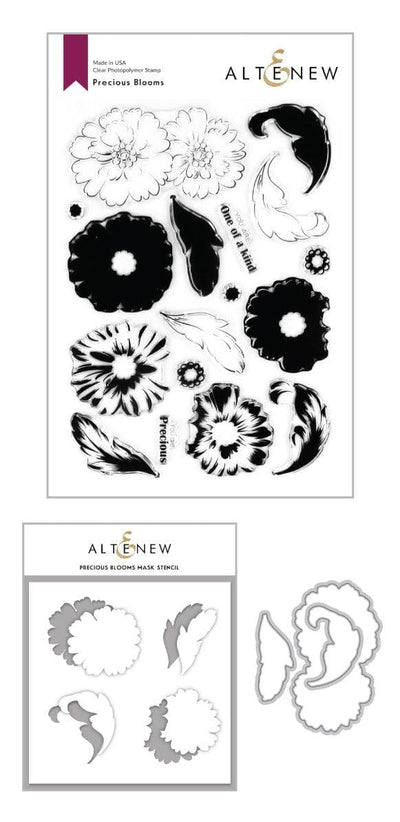 Altenew Stamp & Die & Stencil Bundle Precious Blooms Stamp & Die & Mask Stencil Bundle