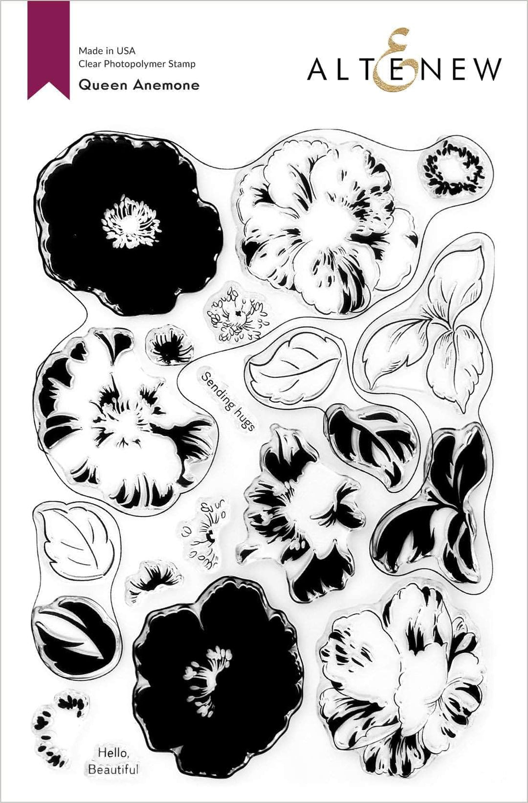 Altenew Stamp & Die & Stencil Bundle Queen Anemone