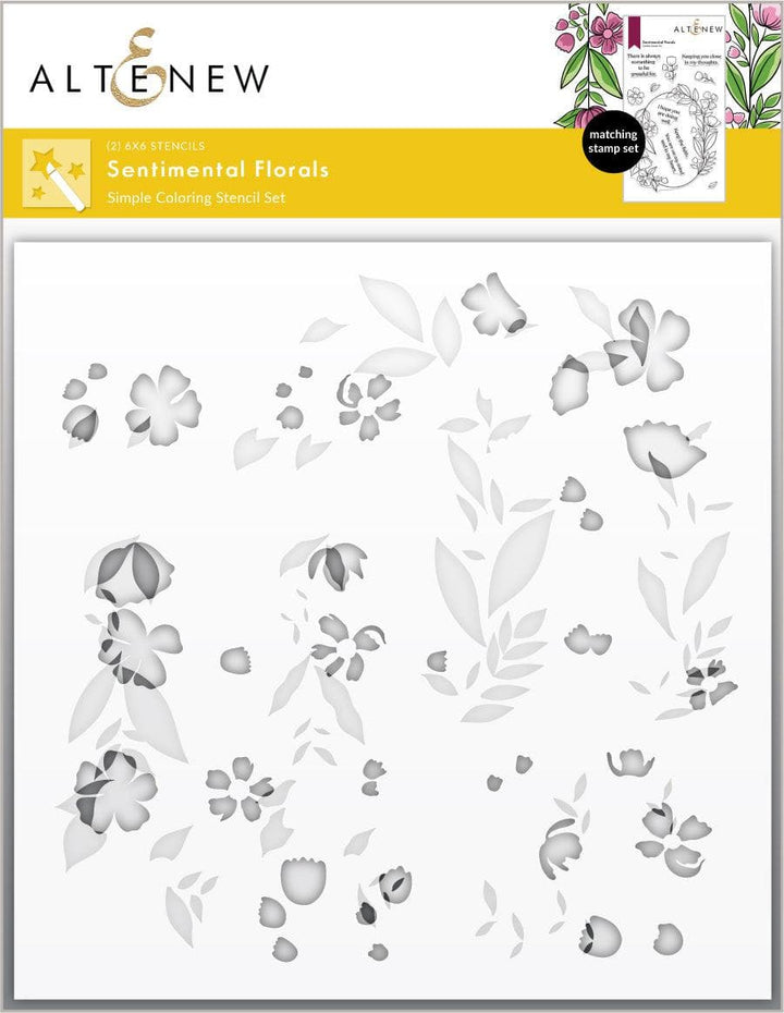 Altenew Stamp & Die & Stencil Bundle Sentimental Florals Stamp & Die & Stencil Bundle