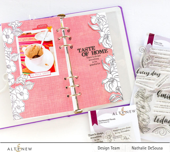 Altenew Stamp & Die & Stencil Bundle Sentimental Florals Stamp & Die & Stencil Bundle