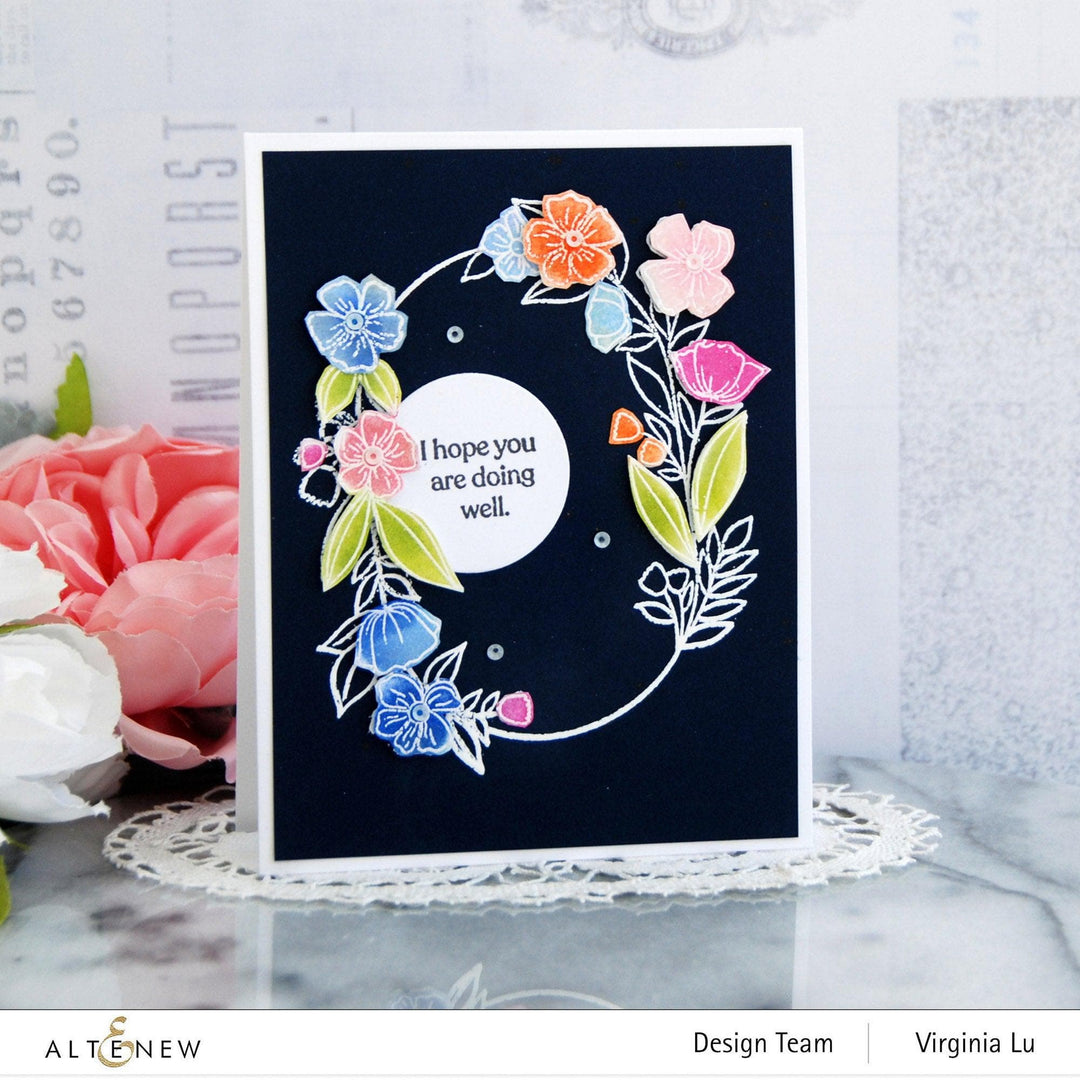 Altenew Stamp & Die & Stencil Bundle Sentimental Florals Stamp & Die & Stencil Bundle