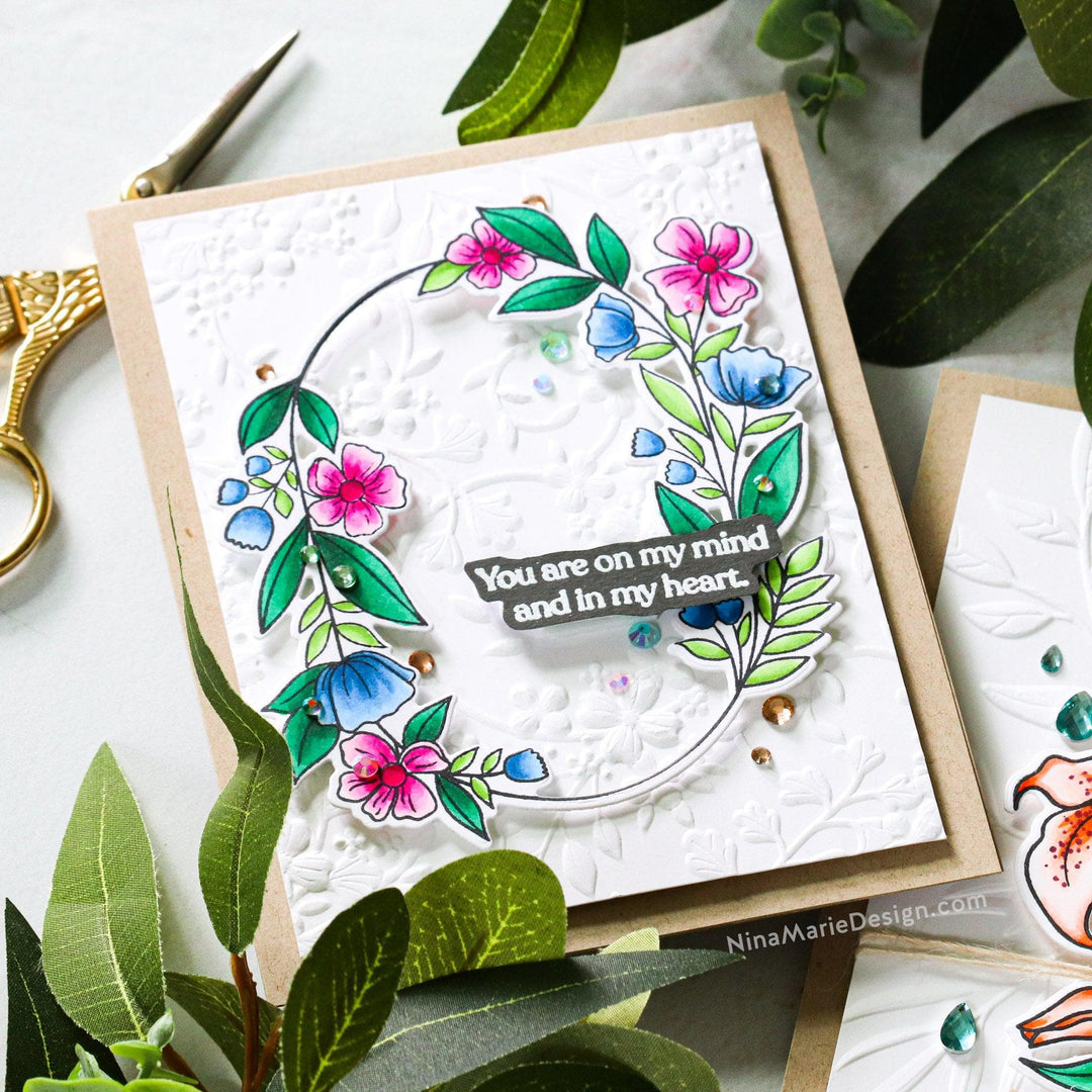 Altenew Stamp & Die & Stencil Bundle Sentimental Florals Stamp & Die & Stencil Bundle