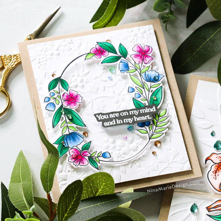 Altenew Stamp & Die & Stencil Bundle Sentimental Florals Stamp & Die & Stencil Bundle