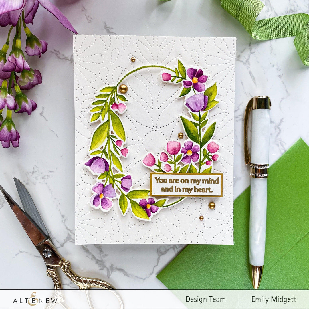 Altenew Stamp & Die & Stencil Bundle Sentimental Florals Stamp & Die & Stencil Bundle