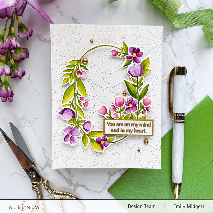 Altenew Stamp & Die & Stencil Bundle Sentimental Florals Stamp & Die & Stencil Bundle
