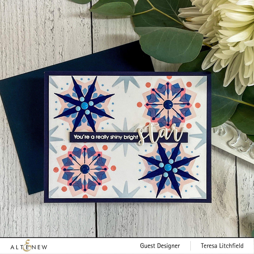Altenew Stamp & Die & Stencil Bundle Stunning Starflowers Stamp & Die & Mask Stencil Bundle