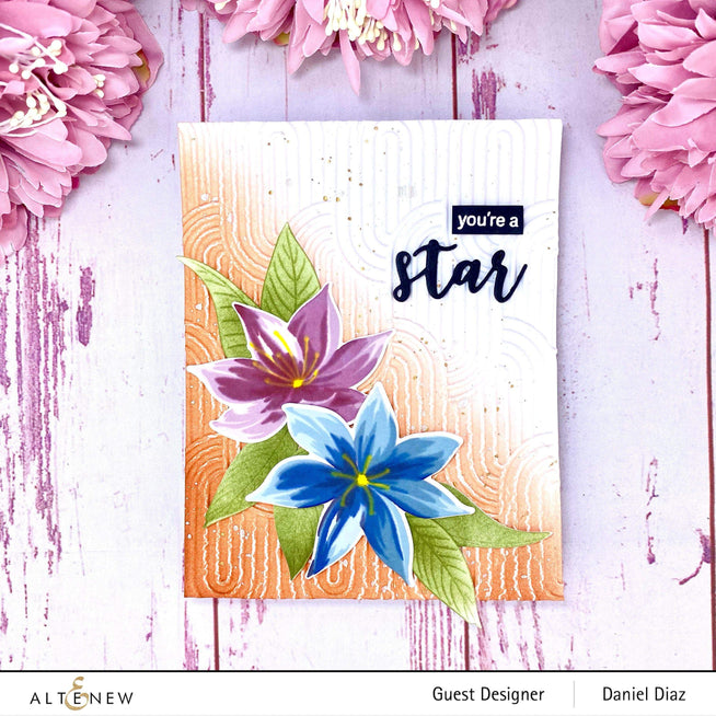 Altenew Stamp & Die & Stencil Bundle Stunning Starflowers Stamp & Die & Mask Stencil Bundle
