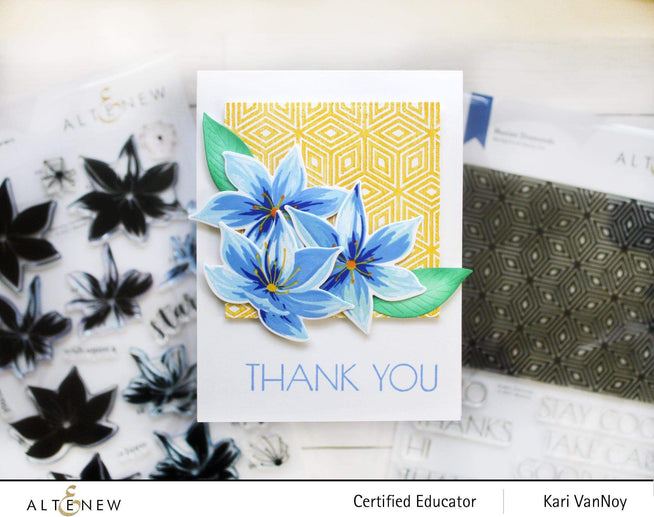 Altenew Stamp & Die & Stencil Bundle Stunning Starflowers Stamp & Die & Mask Stencil Bundle