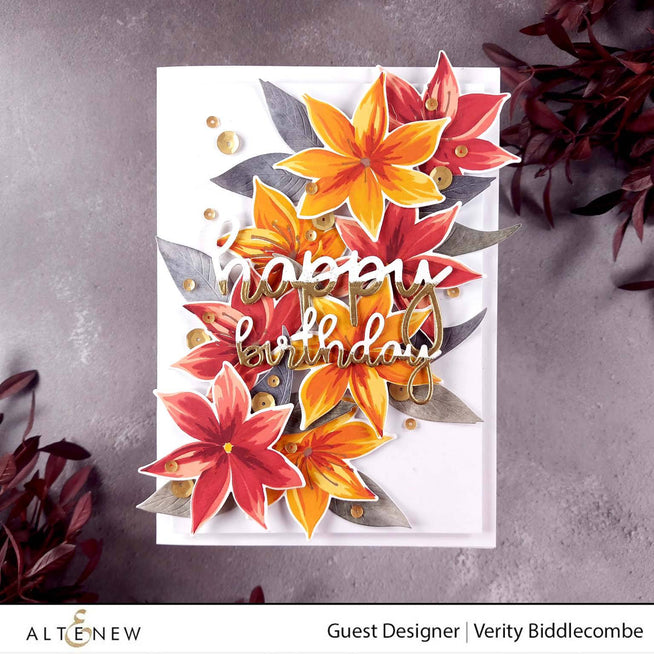 Altenew Stamp & Die & Stencil Bundle Stunning Starflowers Stamp & Die & Mask Stencil Bundle