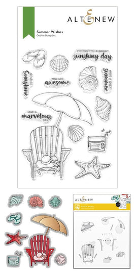 Altenew Stamp & Die & Stencil Bundle Summer Wishes Stamp & Die & Stencil Bundle