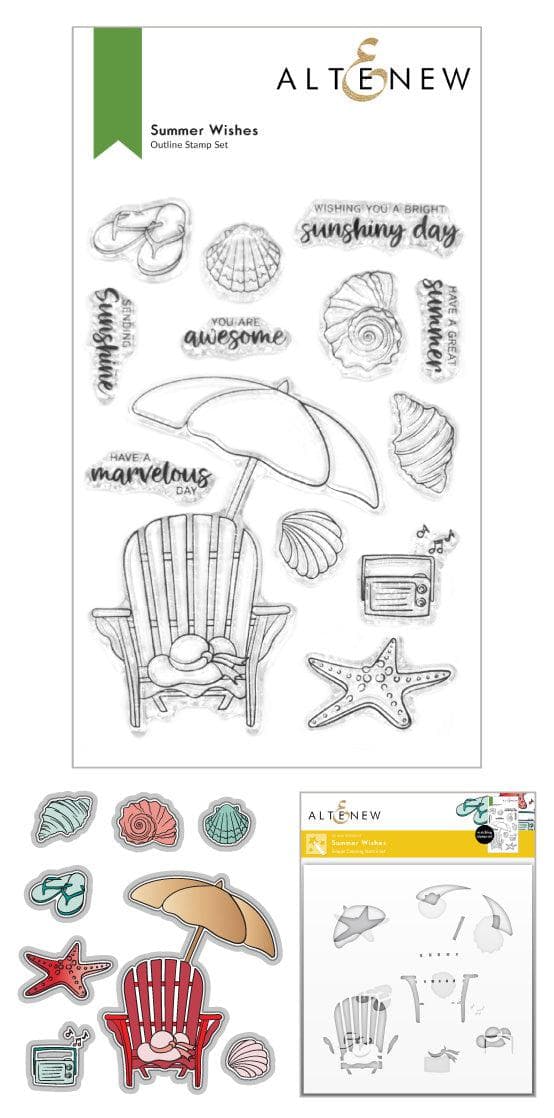 Altenew Stamp & Die & Stencil Bundle Summer Wishes Stamp & Die & Stencil Bundle