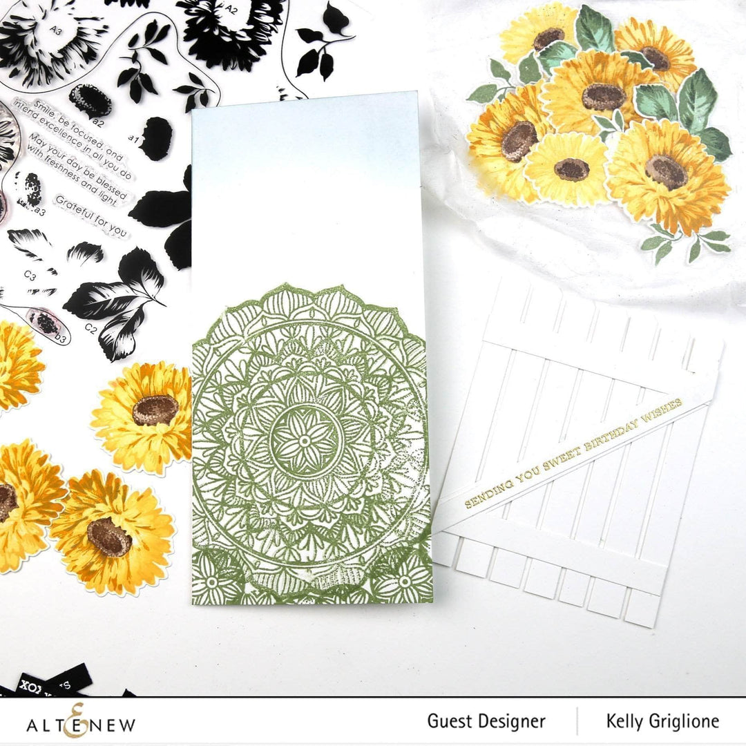 Altenew Stamp & Die & Stencil Bundle Sunflower Daisy Stamp & Die & Mask Stencil Bundle
