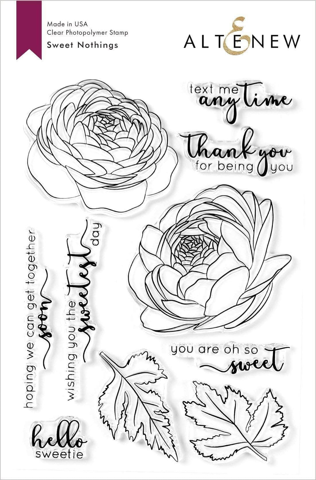 Altenew Stamp & Die & Stencil Bundle Sweet Nothings