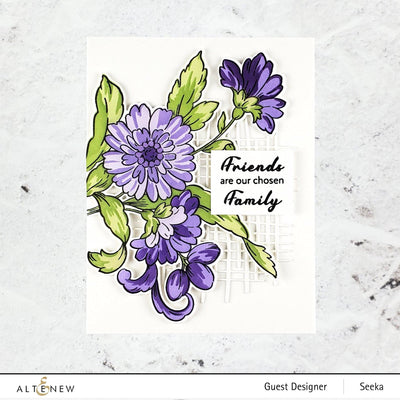Altenew Stamp & Die & Stencil Bundle Trendy Floral Art Top 3 Stamp & Die & Layering Stencil Bundle