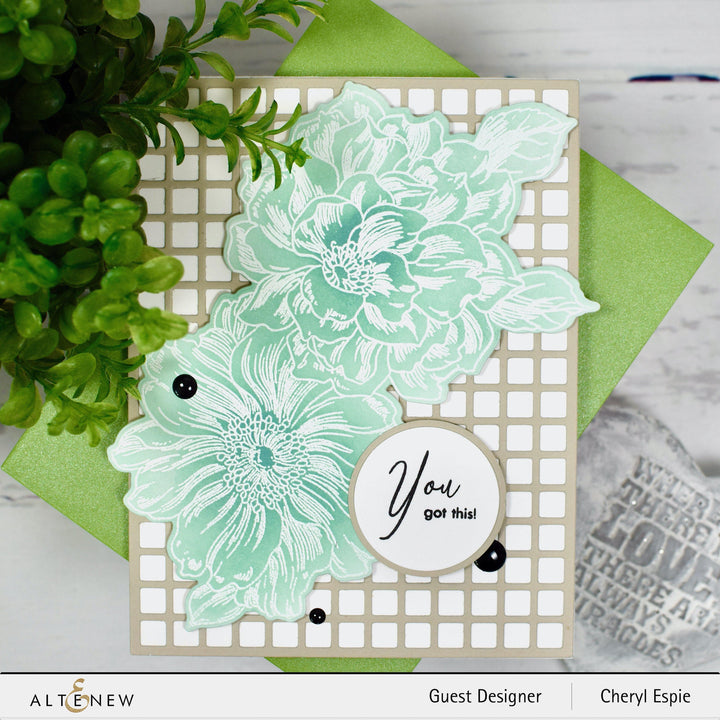 Altenew Stamp & Die & Stencil Bundle Vintage Garden Stamp & Die & Coloring Stencil Bundle