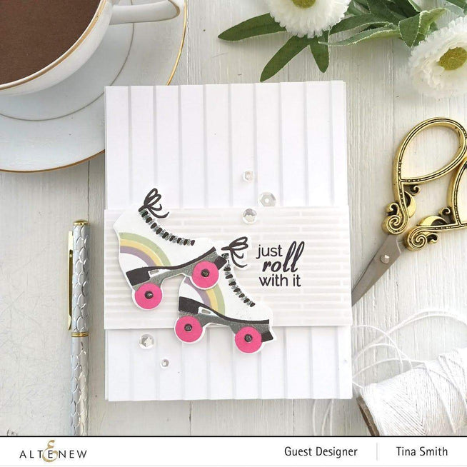 Altenew Vintage Vibes stamp, die, and stencil bundle featuring retro floral and decorative designs for crafting projects.