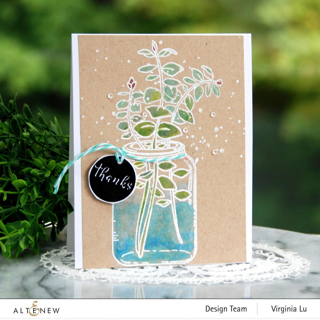 Altenew Stamp & Die & Stencil Bundle Eucalyptus Jar Stamp & Die & Mask Stencil Bundle