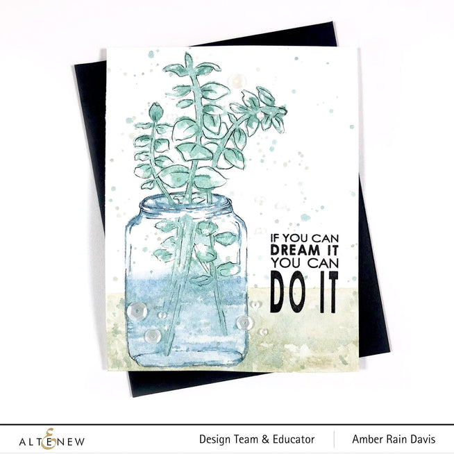 Altenew Stamp & Die & Stencil Bundle Eucalyptus Jar Stamp & Die & Mask Stencil Bundle