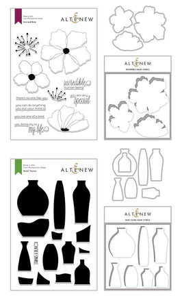 Altenew Stamp & Die & Stencil Bundle Nature's Beauty Coordinating Stamp & Die & Mask Stencil Bundle