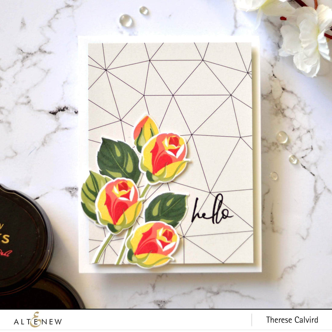 Retired - Rosy Outlook Stamp & Die & Mask Stencil Bundle - Altenew