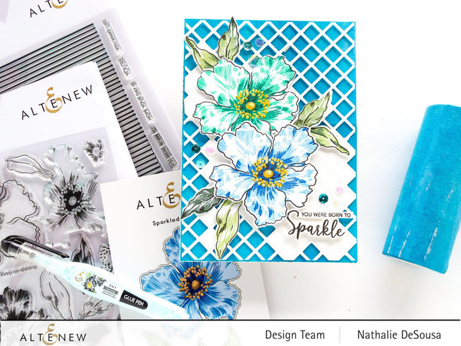 Altenew Stamp & Die & Stencil Bundle Sparkled Stamp & Die & Mask Stencil Bundle