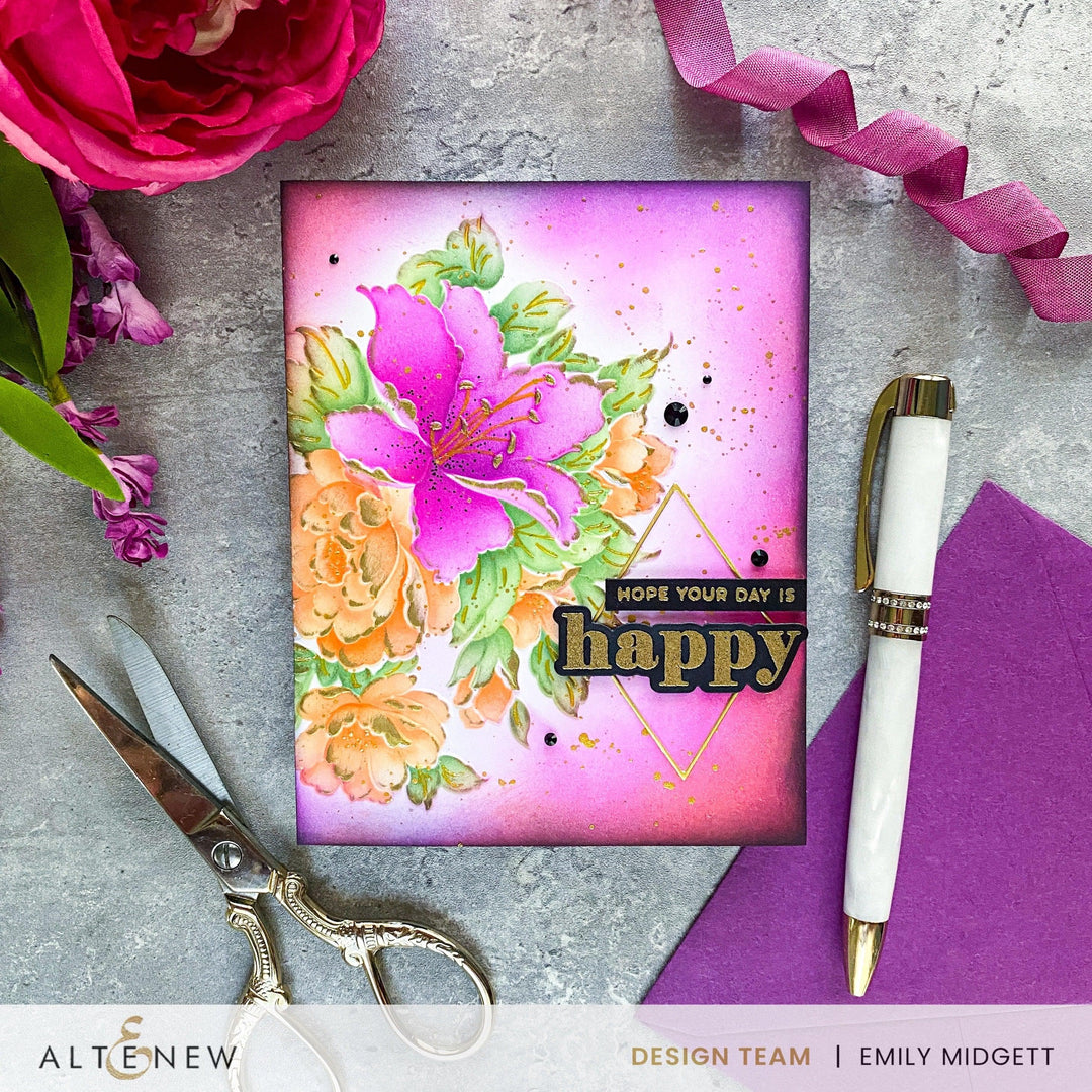 Altenew Stamp & Die & Stencil & Embossing Folder Bundle Bold Bouquet