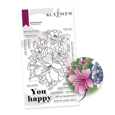 Altenew Stamp & Die & Stencil & Embossing Folder Bundle Bold Bouquet