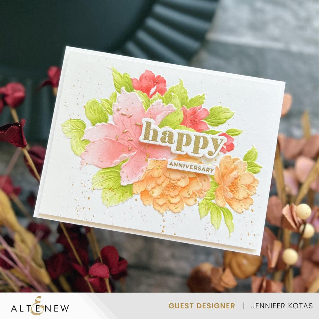 Altenew Stamp & Die & Stencil & Embossing Folder Bundle Bold Bouquet